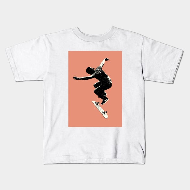 Skateboarder Kickflip Kids T-Shirt by AKdesign